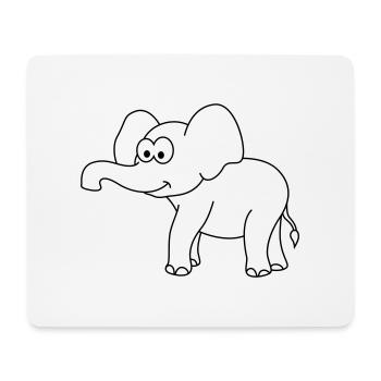 Elephant Comic - Mouse Pad (horizontal) - white - Front