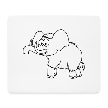 Mammoth Comic Animal - Tapis de souris (format paysage) - blanc - Devant