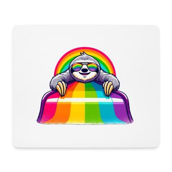 Aire de jeux arc-en-ciel de paresse de la fierté LGBTQ - Tapis de souris (format paysage) - blanc - Devant