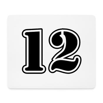 12 Zahl symbol - Mousepad (Querformat) - Weiß - Vorne