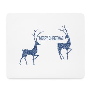 Blaues Rentier-Paar zu Weihnachten - Mousepad (Querformat) - Weiß - Vorne