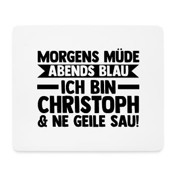 Vorname Chris Christoph - Mousepad (Querformat) - Weiß - Vorne