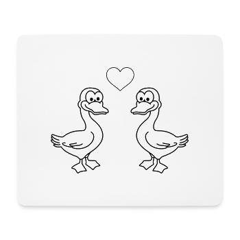 Gans Comic Paar Liebe - Mousepad (Querformat) - Weiß - Vorne