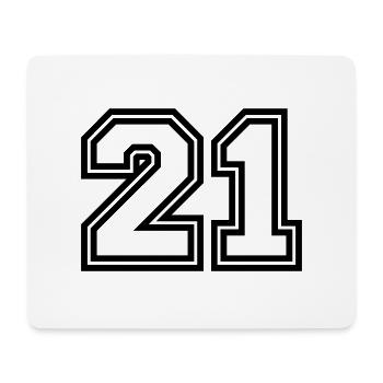 Symbole numérique 21 - Tapis de souris (format paysage) - blanc - Devant