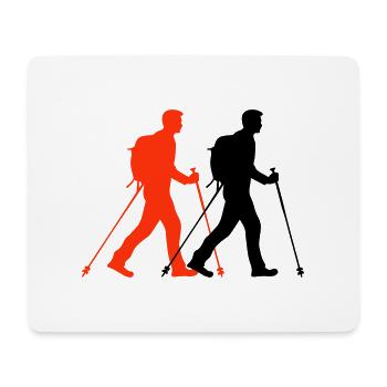 Nordic Walking Man Silhouette - Mouse Pad (horizontal) - white - Front