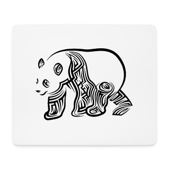 Tatouage tribal Panda - Tapis de souris (format paysage) - blanc - Devant
