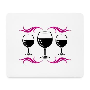 Verre à vin rouge symbole de vin - Tapis de souris (format paysage) - blanc - Devant