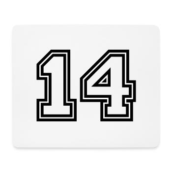14 Zahl symbol - Mousepad (Querformat) - Weiß - Vorne