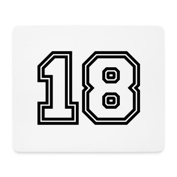18 Zahl symbol - Mousepad (Querformat) - Weiß - Vorne