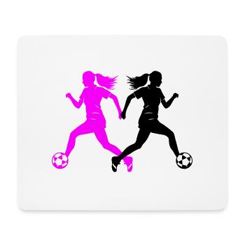 Joueuse De Football Silhouette Joueuse De Football Femme - Tapis de souris (format paysage) - blanc - Devant
