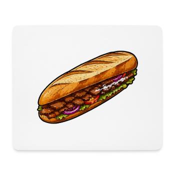 Illustration de sandwich baguette - Tapis de souris (format paysage) - blanc - Devant