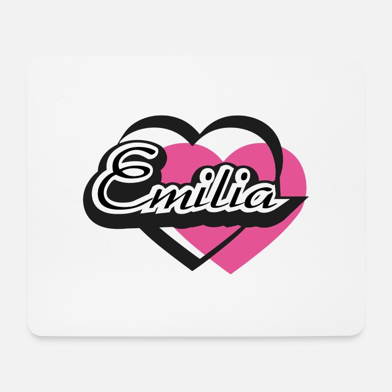 Name Emilia Herz - Mousepad (Querformat) - Weiß
