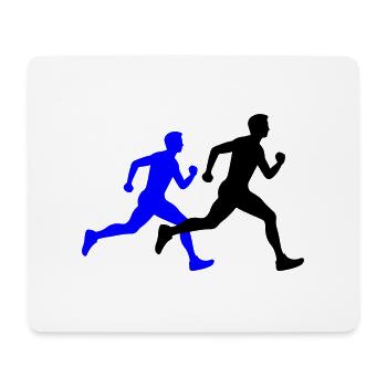 Running Marathon Man Silhouette - Mouse Pad (horizontal) - white - Front