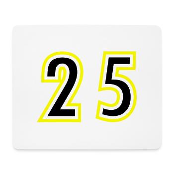 25 Zahl College - Mousepad (Querformat) - Weiß - Vorne