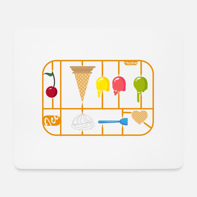 Eine Eistüte im Bausatz - Mousepad (Querformat) - Weiß