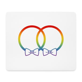 Alliances LGBT Mariage Enterrement de vie de garçon Couple Arc-en-ciel Noeud papillon - Tapis de souris (format paysage) - blanc - Devant