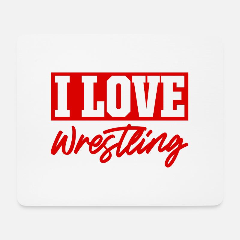 I love wrestling - Mouse Pad (horizontal) - white