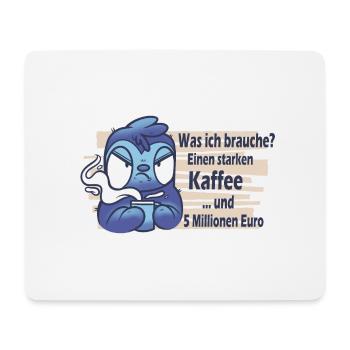 Faultier mit Kaffee: Lustiger Spruch - Mousepad (Querformat) - Weiß - Vorne