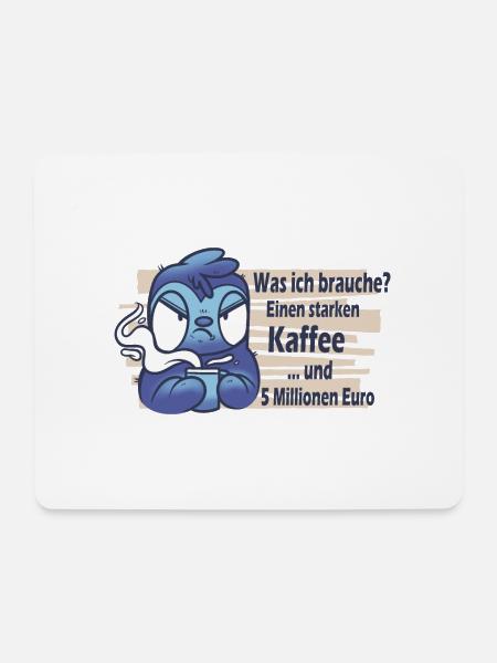Faultier mit Kaffee: Lustiger Spruch - Mousepad (Querformat) - Weiß