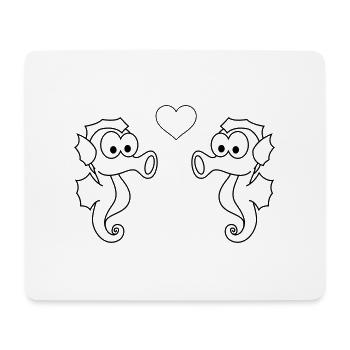 Seepferdchen Paar liebe - Mousepad (Querformat) - Weiß - Vorne