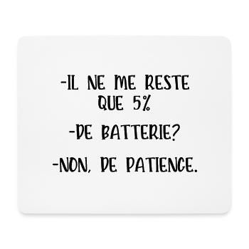 il ne me reste que 5% - Tapis de souris (format paysage) - blanc - Devant