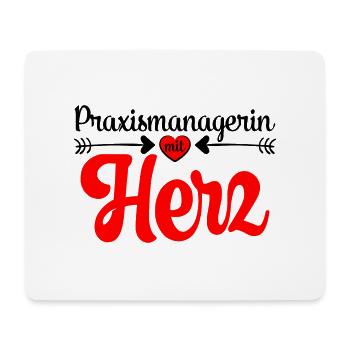 Praxismangerin mit Herz zum Abschied Dankeschön - Mousepad (Querformat) - Weiß - Vorne