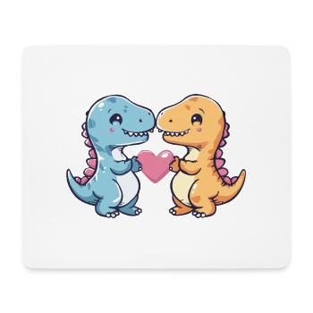 Dinosaurier T-Rex Paar Verliebt Valentinstag - Mousepad (Querformat) - Weiß - Vorne