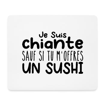 Femme qui adore : Sushi. Design Drôle Humour - Tapis de souris (format paysage) - blanc - Devant
