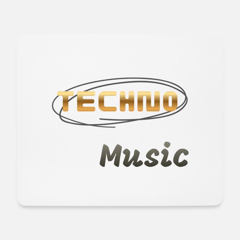 Techno-Musik - Mousepad (Querformat) - Weiß