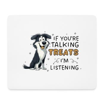 Border Collie Treats Funny Dog Design - Mouse Pad (horizontal) - white - Front