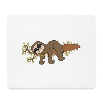 Faultier Frühen Vogel Gefressen Faultierspruch - Mousepad (Querformat) - Weiß - Vorne