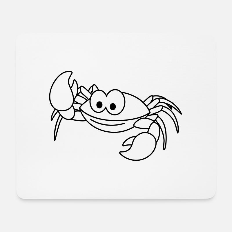 Krabbe Comic Tier - Mousepad (Querformat) - Weiß