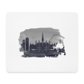 Horizon de Vienne, Aquarelle, Silhouette - Tapis de souris (format paysage) - blanc - Devant