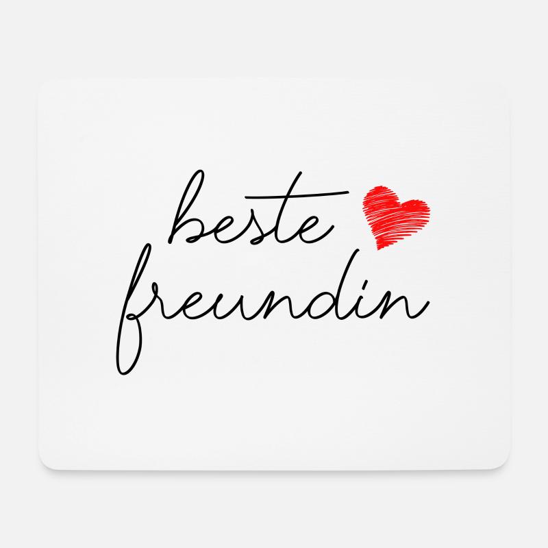 Beste Freundin Spruch Schrift Herz - Mousepad (Querformat) - Weiß