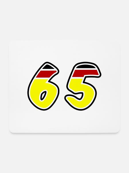 65 Zahl Symbol Germany - Mousepad (Querformat) - Weiß