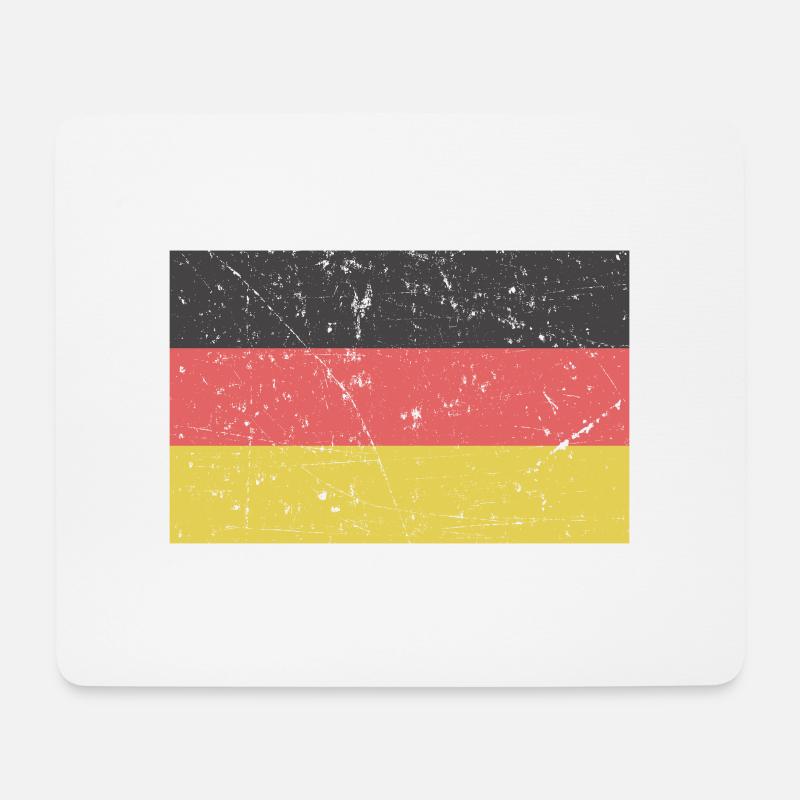 Deutschlandfahne verkratzt Vintage Retro Flagge - Mousepad (Querformat) - Weiß