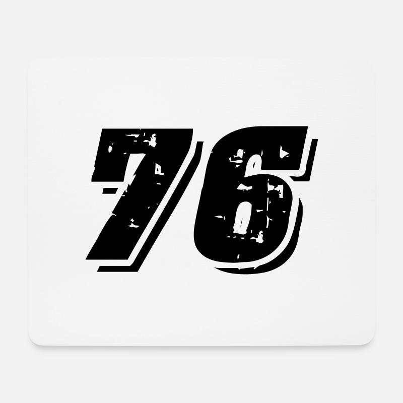 76 Zahl Symbol - Mousepad (Querformat) - Weiß