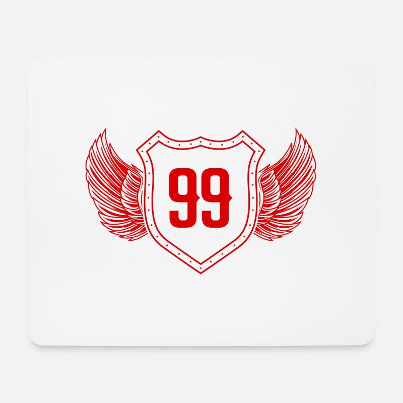 99 Zahl Wappen - Mousepad (Querformat) - Weiß