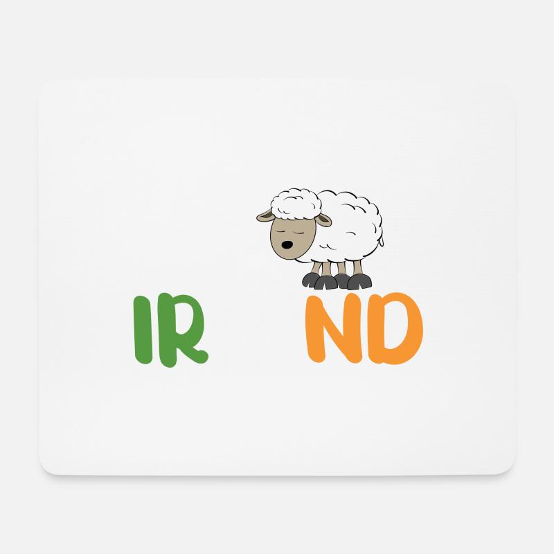 Moutons d’Irlande - Tapis de souris (format paysage) - blanc
