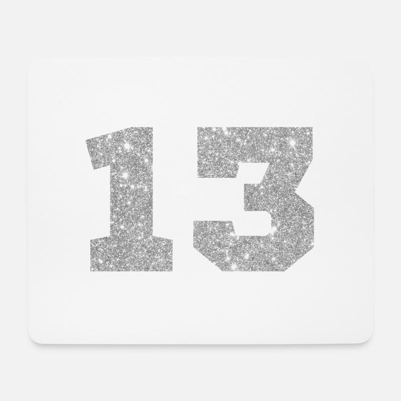 Nummer 13 Pink Glitter - 13. Geburtstag - Mousepad (Querformat) - Weiß