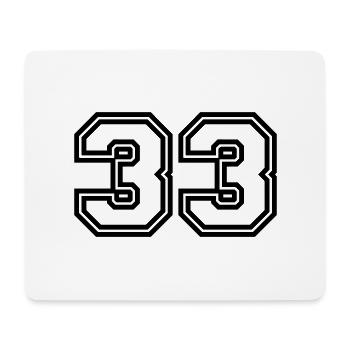 33 Zahl symbol - Mousepad (Querformat) - Weiß - Vorne