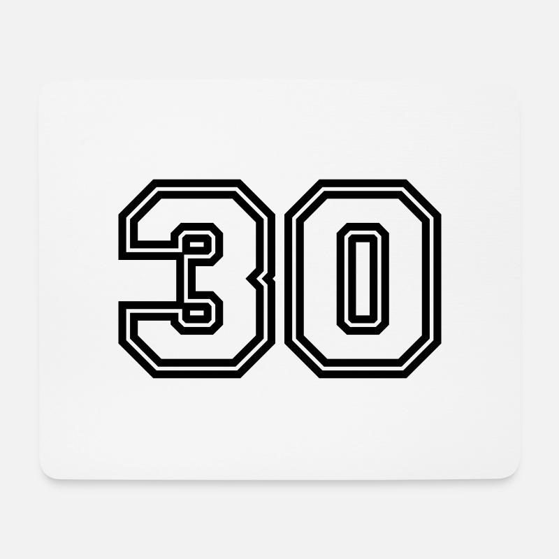 30 Zahl symbol - Mousepad (Querformat) - Weiß