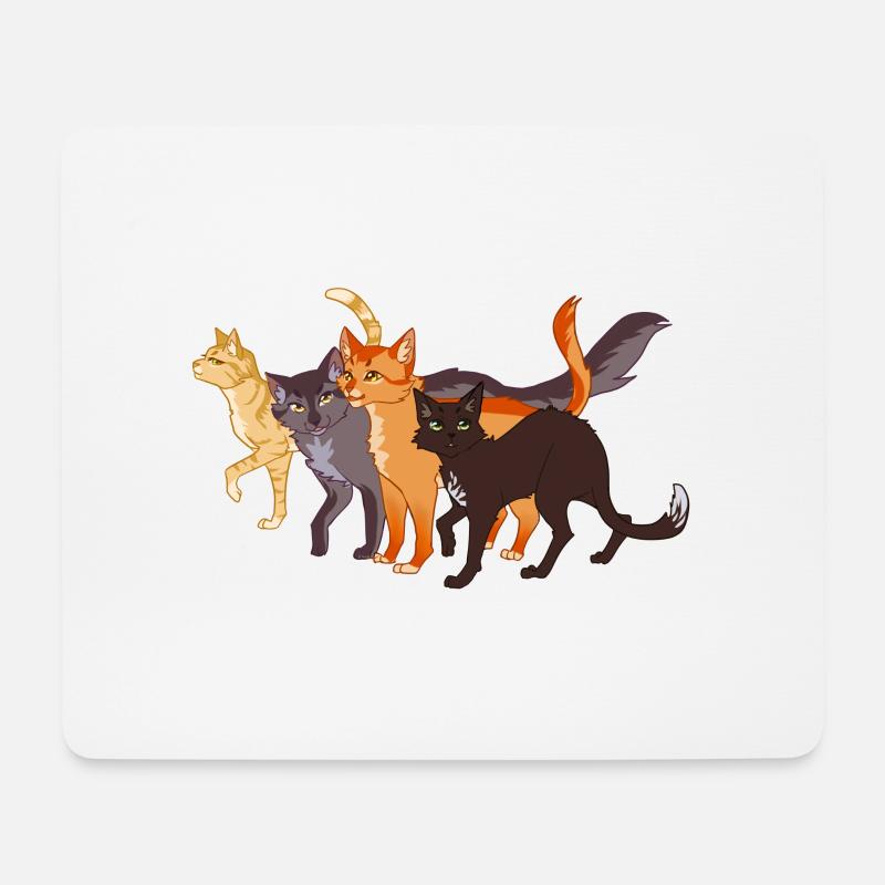 Warrior Cats Feuerstern Firestar Greystripe Katze - Mousepad (Querformat) - Weiß