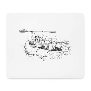 Rafting Boot fahren Berge Wildwasser Bootfahren - Mousepad (Querformat) - Weiß - Vorne