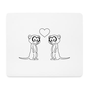 Meerkat Comic Couple Love - Mouse Pad (horizontal) - white - Front