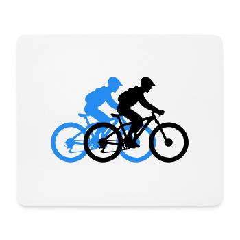 Mountain Bike Bicycle Man Silhouette - Mouse Pad (horizontal) - white - Front
