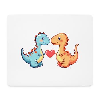 Dinosaurier brontosaurus Paar Verliebt Valentinsta - Mousepad (Querformat) - Weiß - Vorne