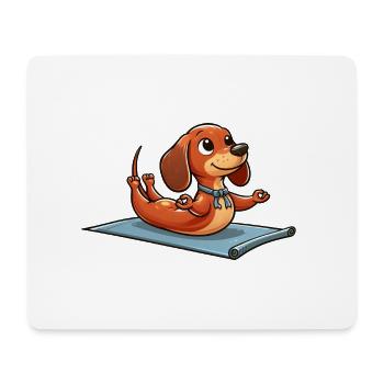 Dachshund Yoga Fitness Workout Cute Dog Gymnastics - Mouse Pad (horizontal) - white - Front