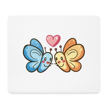 Schmetterling Paar Verliebt Tier Valentinstag - Mousepad (Querformat) - Weiß - Vorne
