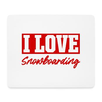Ich liebe Snowboarding - Mousepad (Querformat) - Weiß - Vorne